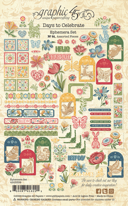 Graphic45 Days to Celebrate Ephemera Set Preorder*