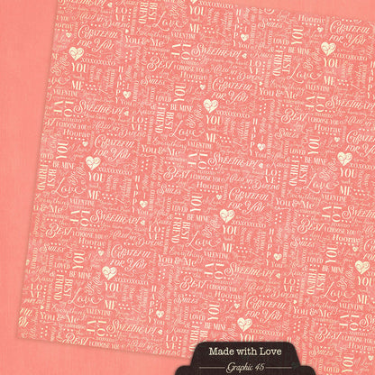 Graphic45 Made with Love 12x12 Patterns & Solids Pack Preorder*