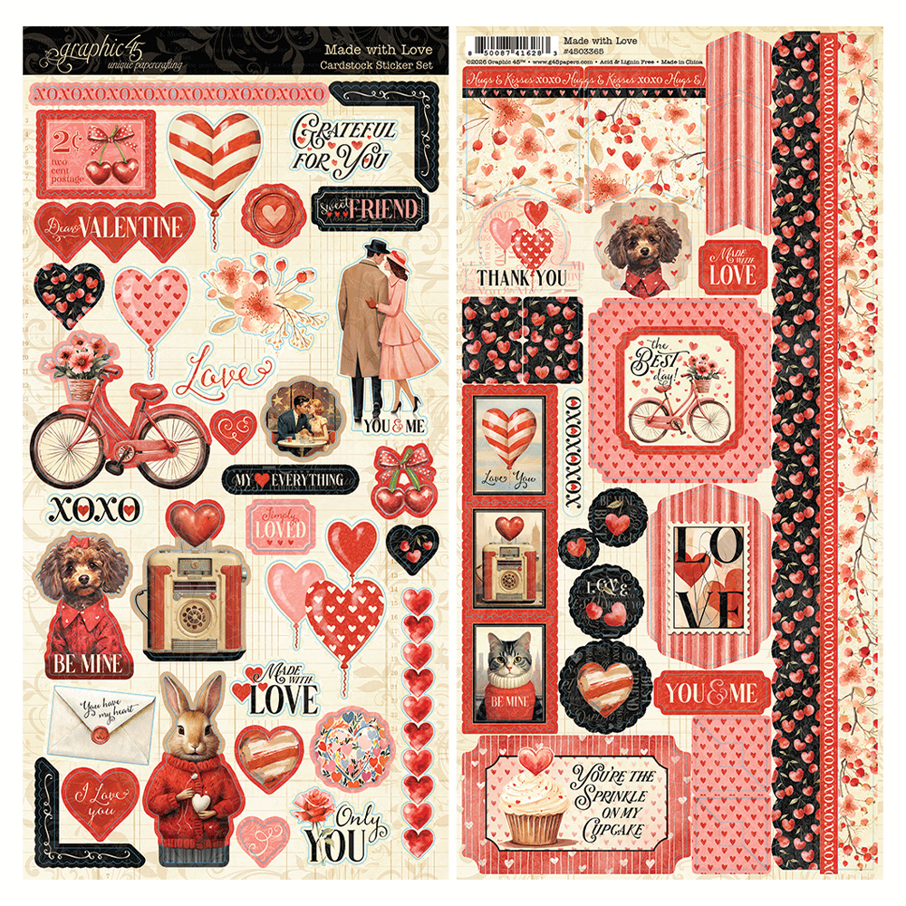 Graphic45 Made with Love Sticker Set Preorder*