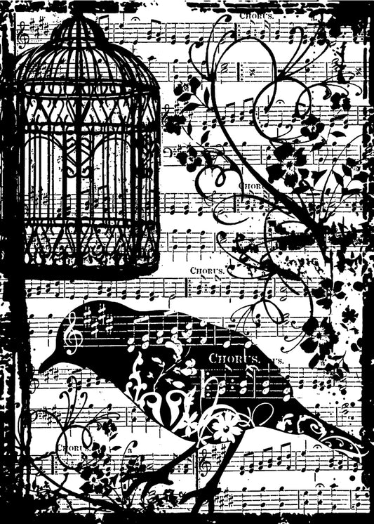 Stampers Anonymous Tim Holtz Cling Stamp 2.5"X3.5" - Bird Song