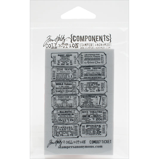 Stampers Anonymous Tim Holtz Cling Stamp 2.5"X3.5" - Ticket