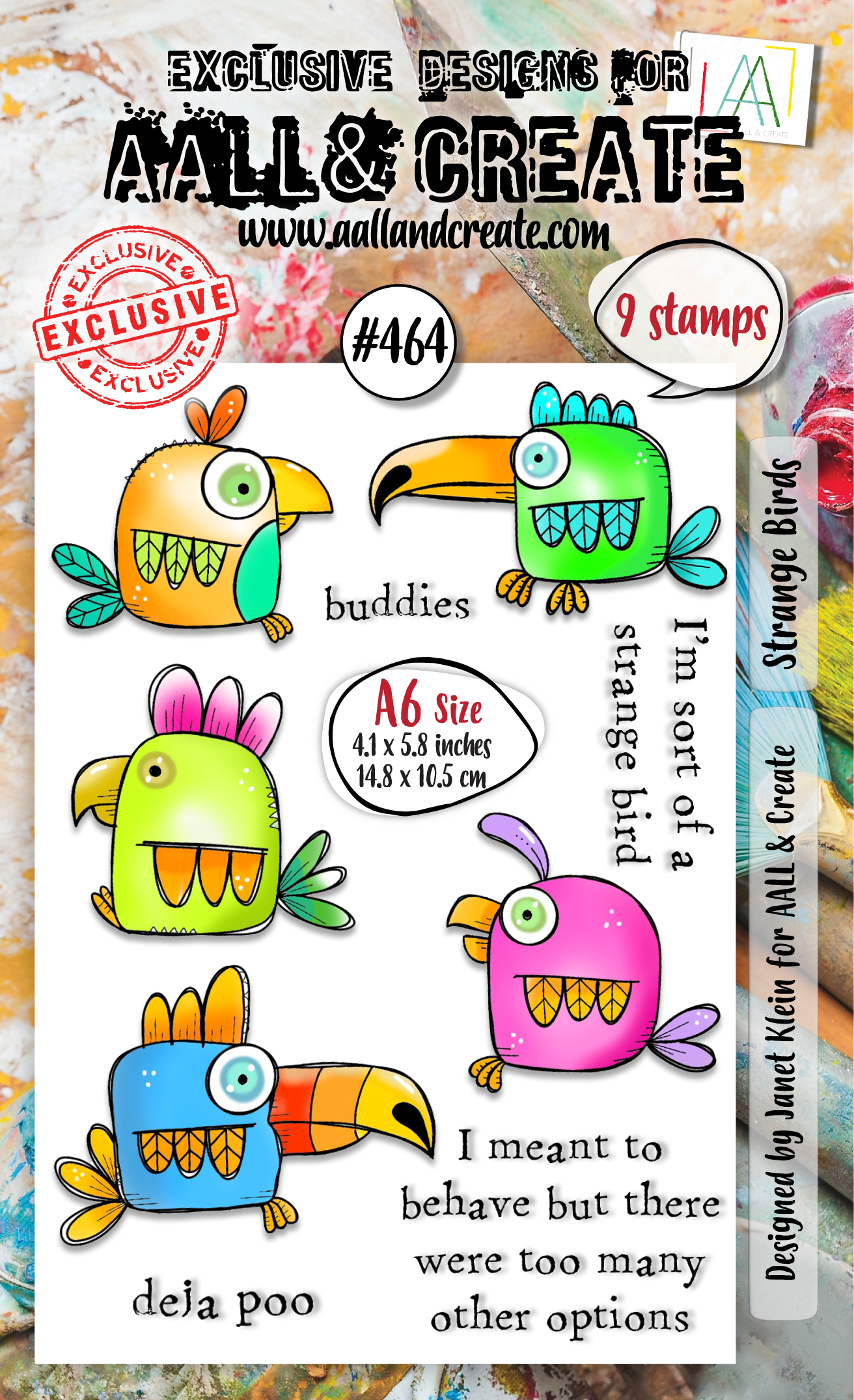 #464 - A6 Clear Stamp Set - Strange Birds