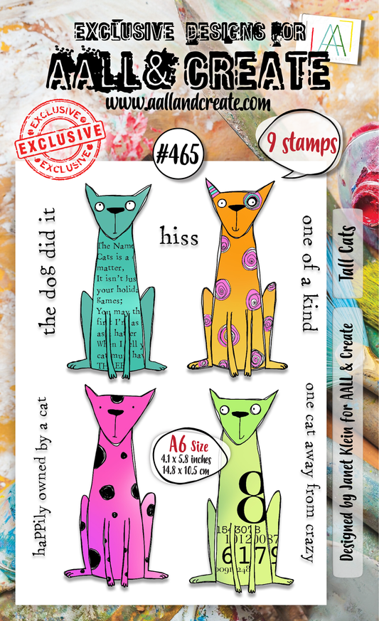 #465 - A6 Clear Stamp Set - Tall Cats