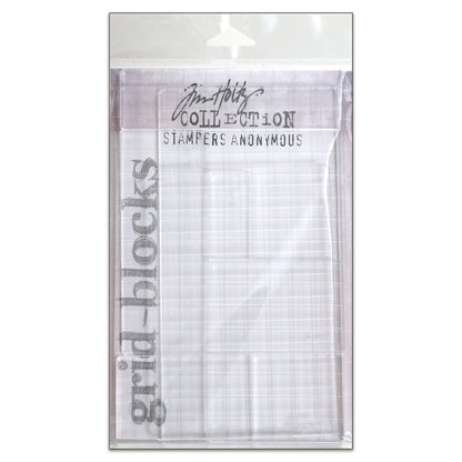 Stampers Anonymous Tim Holtz Acrylic Stamping Grid Blocks - 9 Pcs