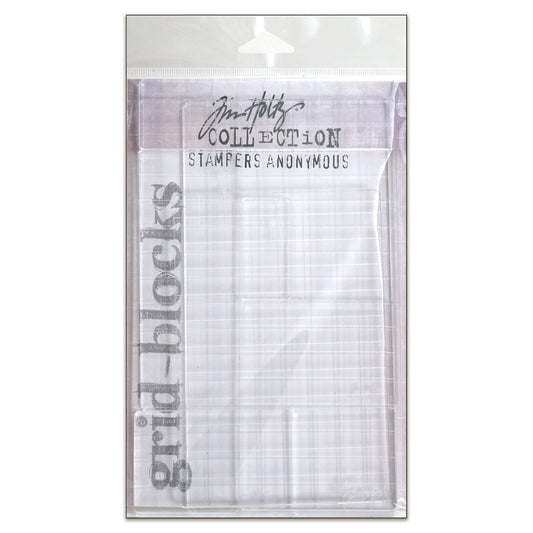 Stampers Anonymous Tim Holtz Acrylic Stamping Grid Blocks - 9 Pcs