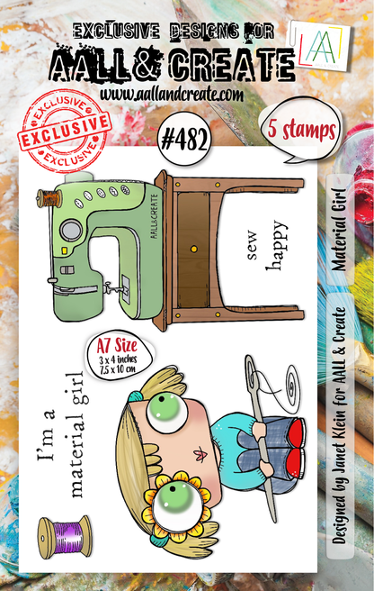 #482 - A7 Clear Stamp Set - Material Girl