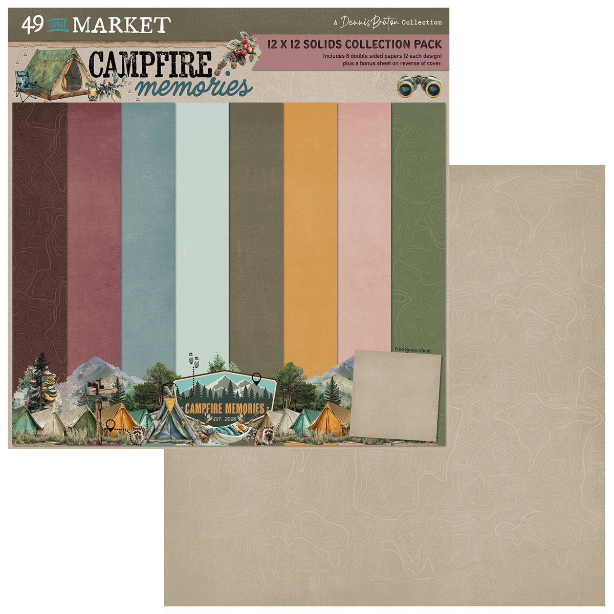 49 And Market Campfire Memories 12x12 Inch Solids Collection Pack by Dennis Bruton
