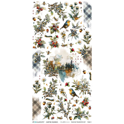 49 And Market Campfire Memories 6x12 Inch Blendable Rub-on Transfer Set by Dennis Bruton