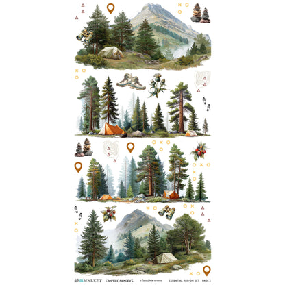 49 And Market Campfire Memories 6x12 Inch Essential Rub-on Transfer Set by Dennis Bruton