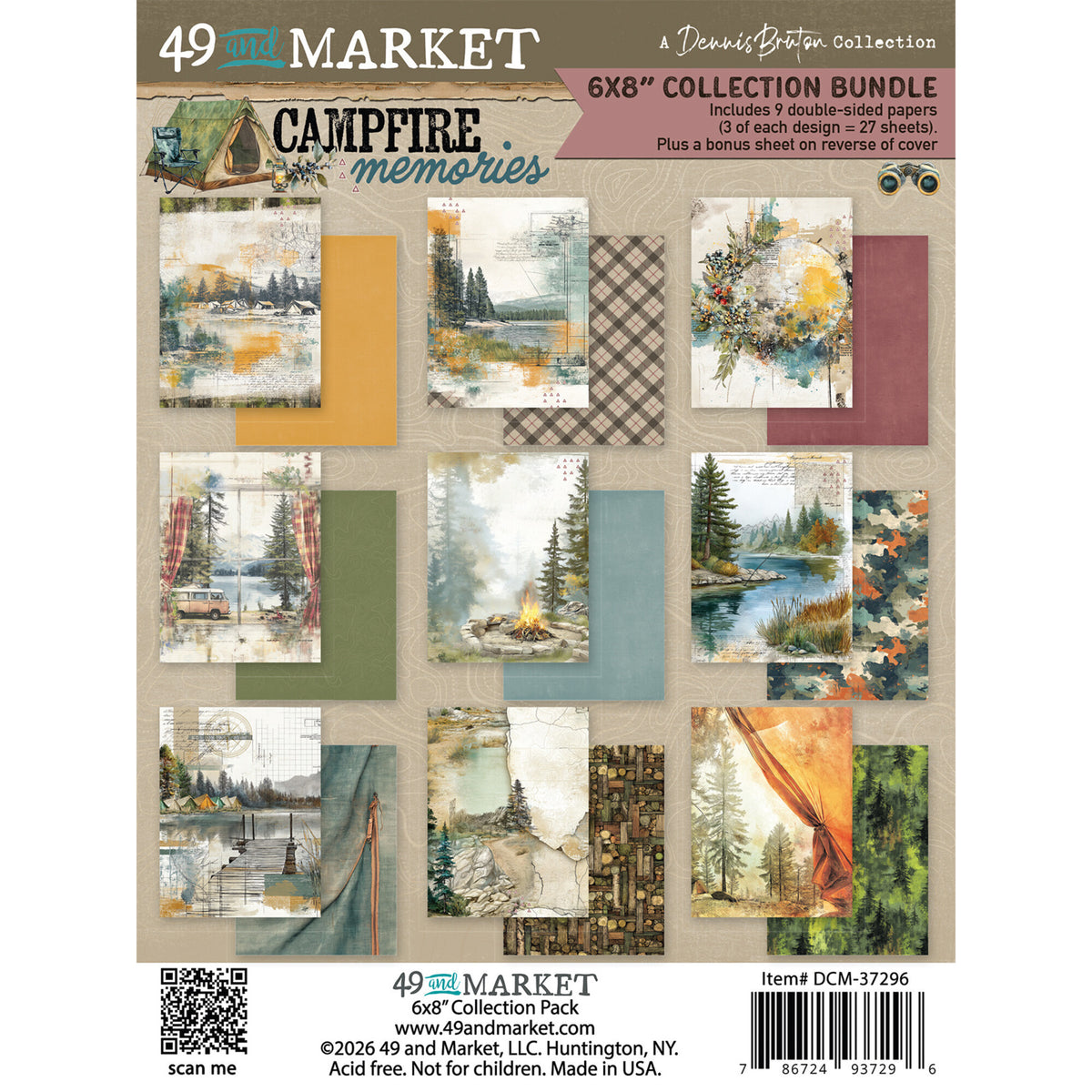 49 And Market Campfire Memories 6x8 Inch Collection Pack by Dennis Bruton