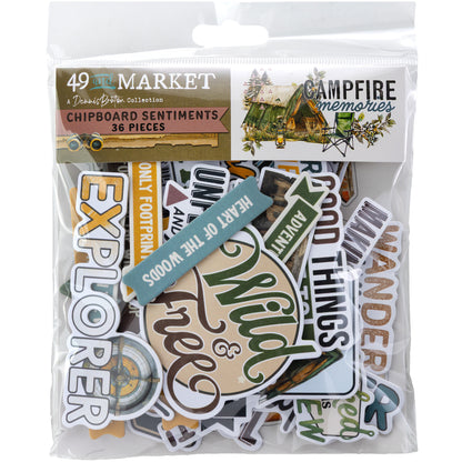 49 And Market Campfire Memories Chipboard Sentiments by Dennis Bruton