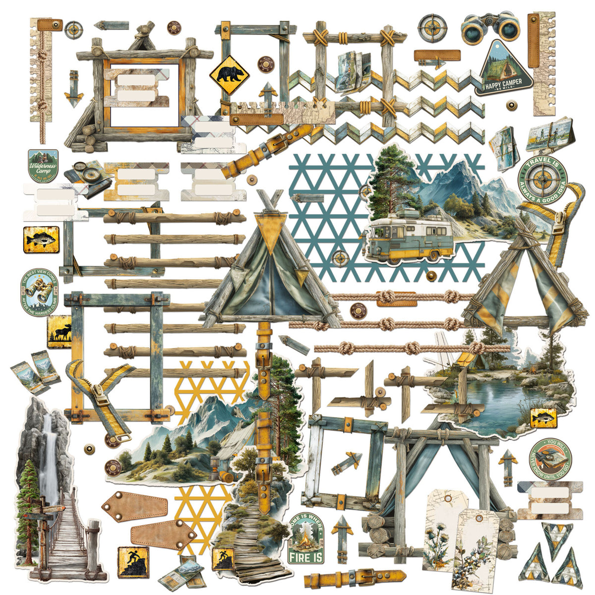 49 And Market Campfire Memories Ephemera & Frame Set by Dennis Bruto