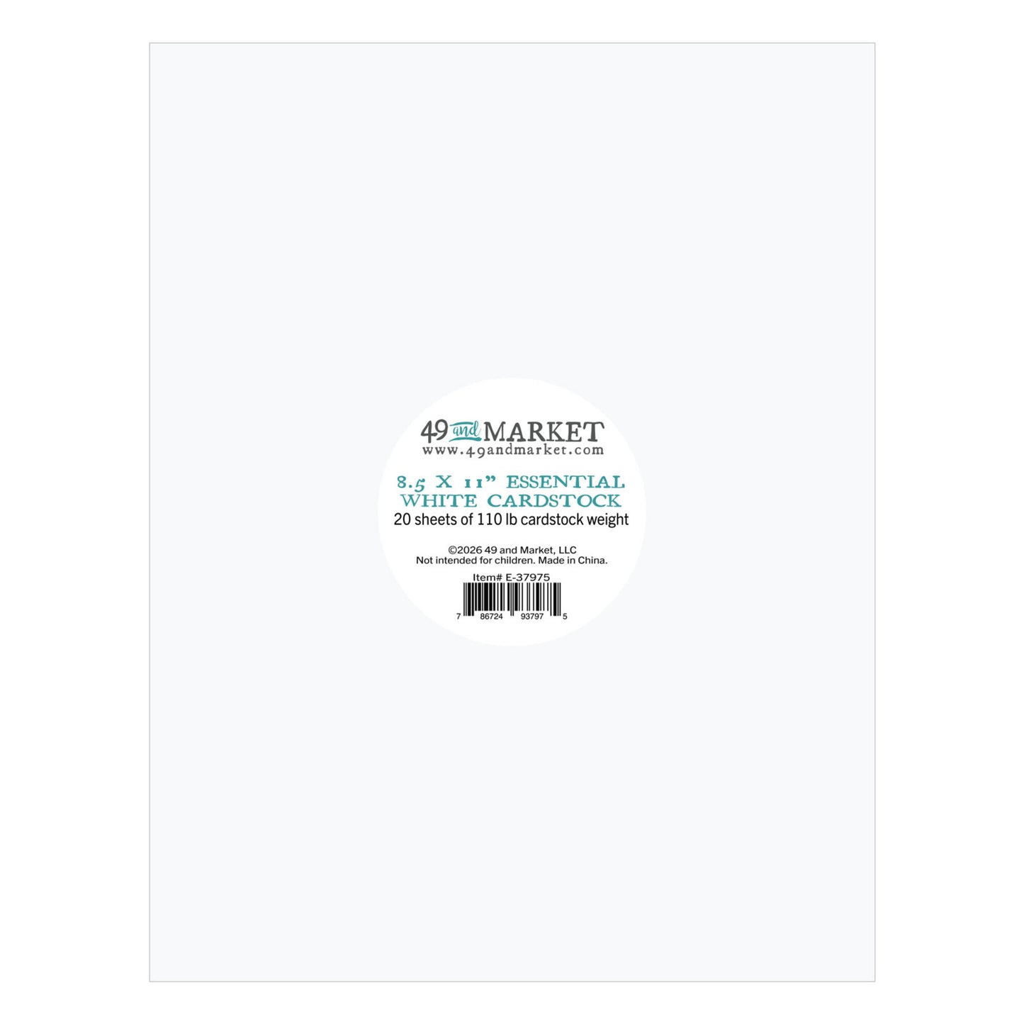 49 And Market Essential White 8.5x11 Inch Cardstock