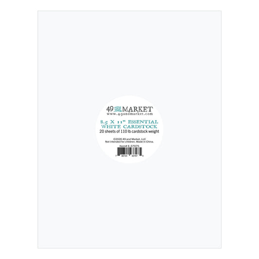 49 And Market Essential White 8.5x11 Inch Cardstock