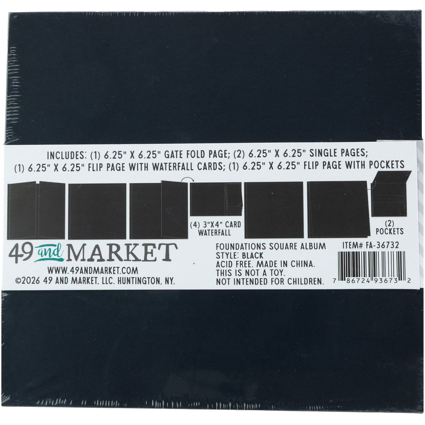 49 And Market Foundations Square Album Black