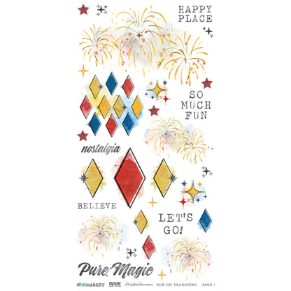49 And Market Mouse & Co. 6x12 Inch Blendable Rub-on Transfer Set by Michelle Coleman