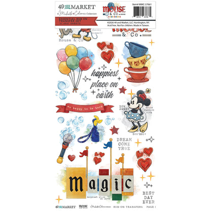 49 And Market Mouse & Co. 6x12 Inch Essential Rub-on Transfer Set by Michelle Coleman