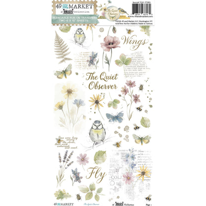 49 And Market The Quiet Observer 6x12 Inch Blendable Rub-on Transfer Set by Arthouse Whimsy