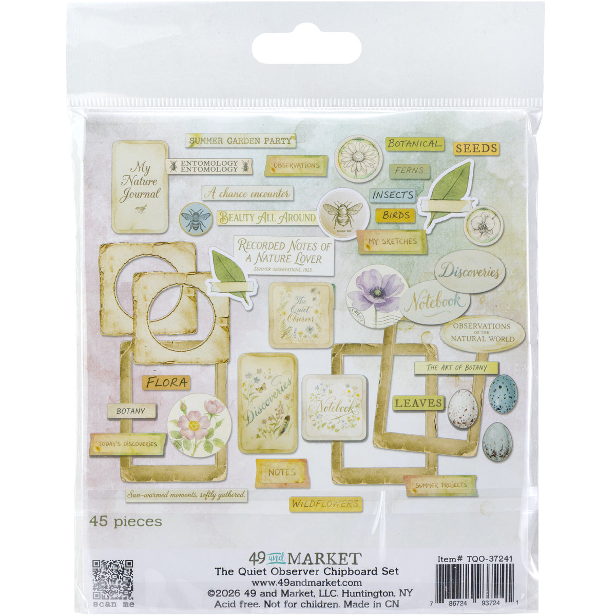 49 And Market The Quiet Observer Chipboard Set by Arthouse Whimsy