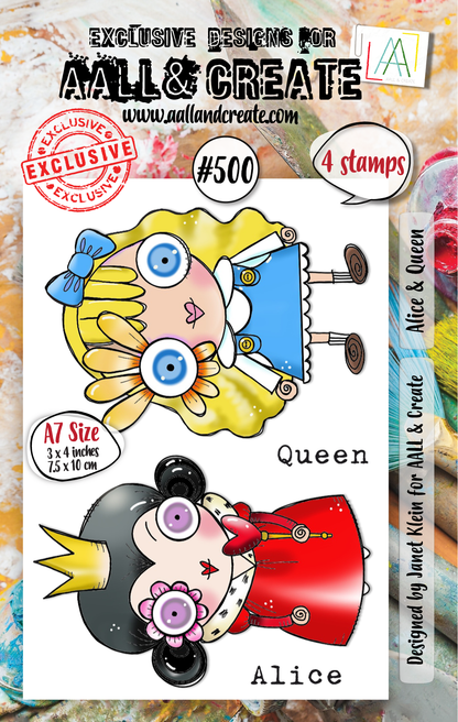 #500 - A7 Clear Stamp Set - Alice & Queen