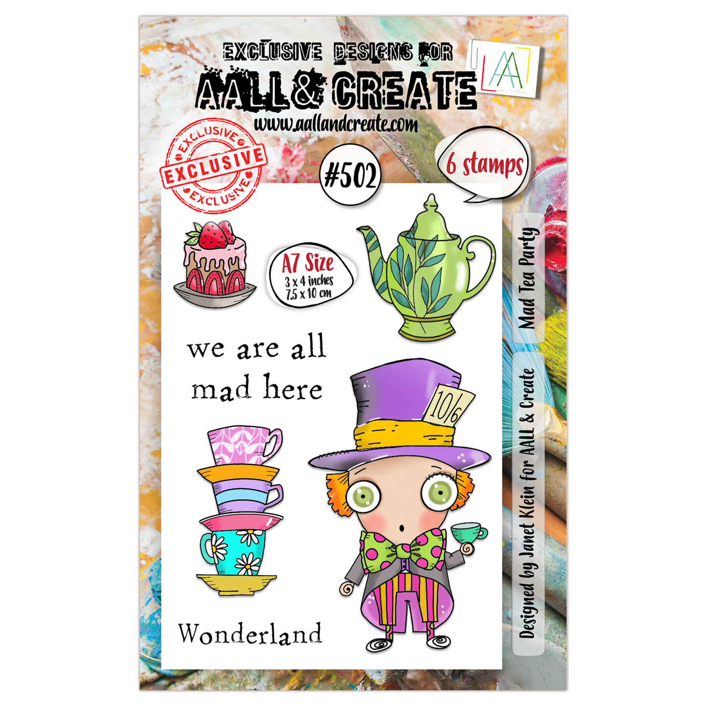 #502 - A7 Clear Stamp Set - Mad Tea Party