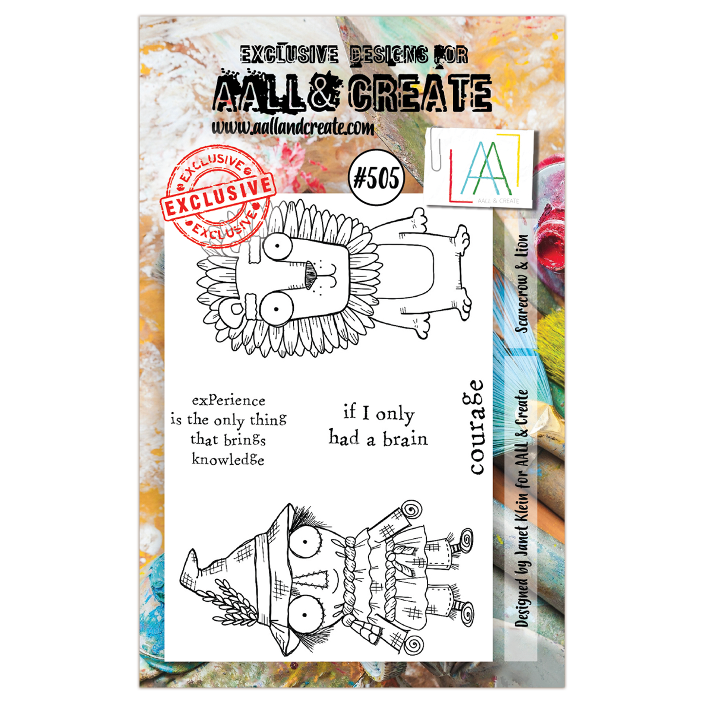 #505 - A7 Clear Stamp Set - Scarecrow & Lion
