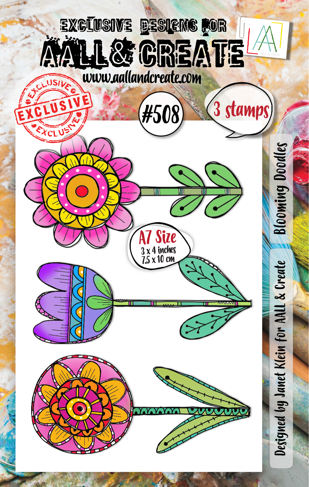 #508 - A7 Clear Stamp Set - Blooming Doodles