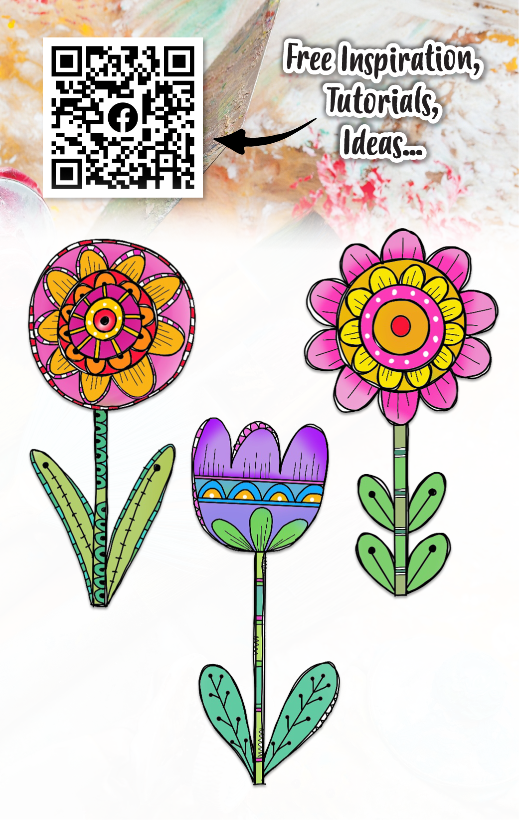 #508 - A7 Clear Stamp Set - Blooming Doodles