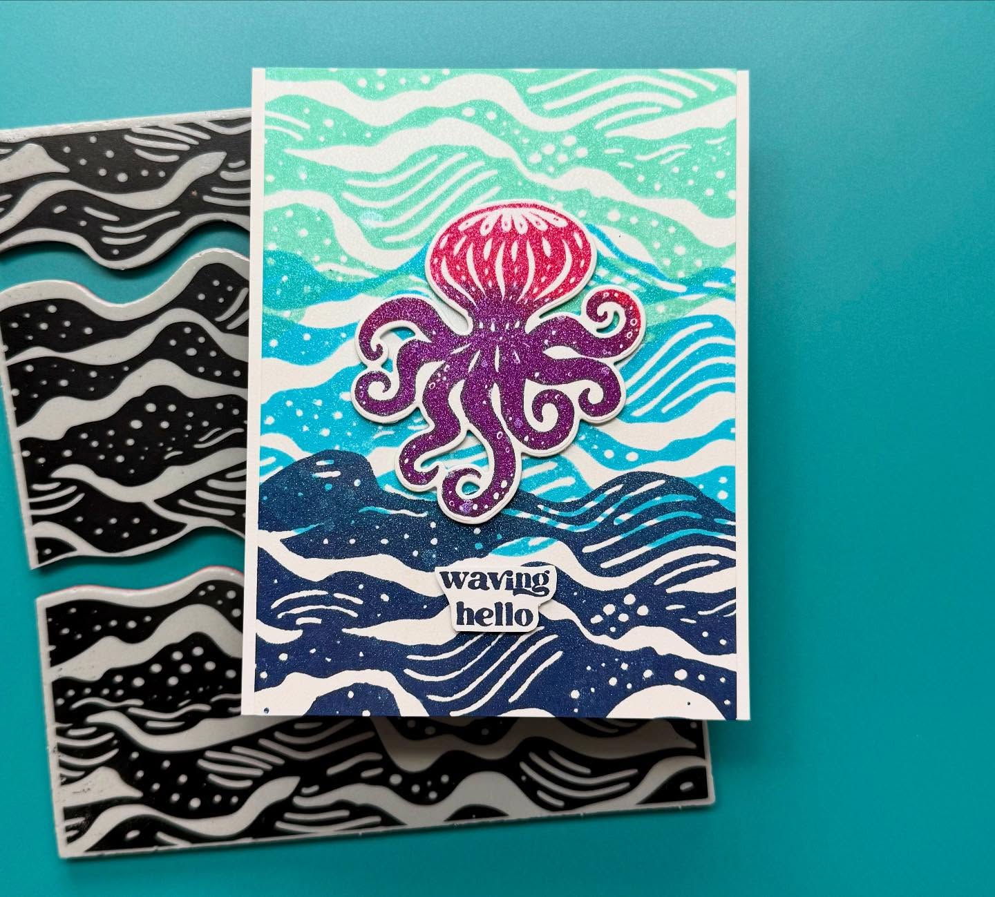 Ranger Simon Hurley create. Background Stamp (6" x 6") Saltwater (Peel Apart)