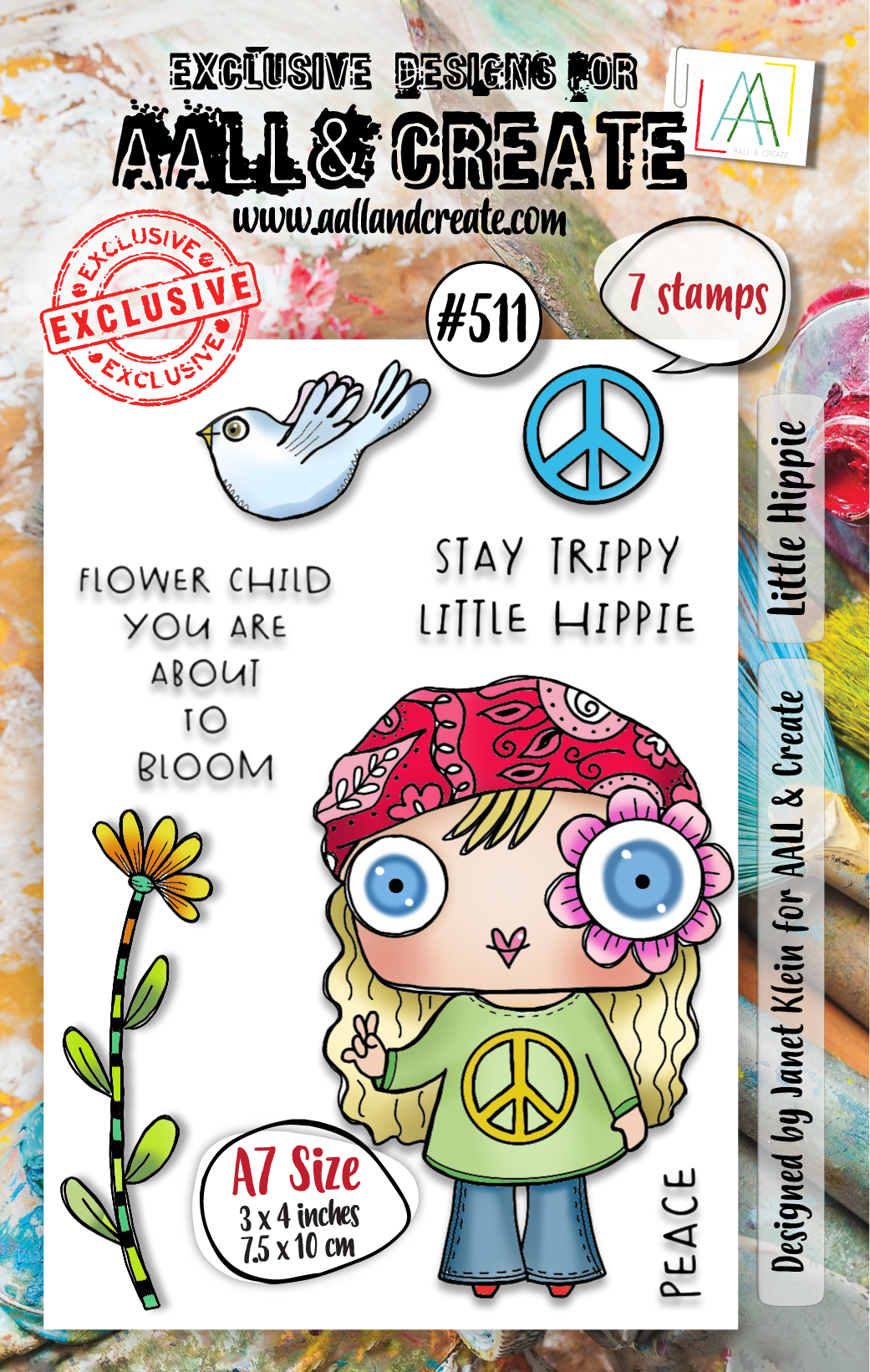 #511 - A7 Clear Stamp Set - Little Hippie