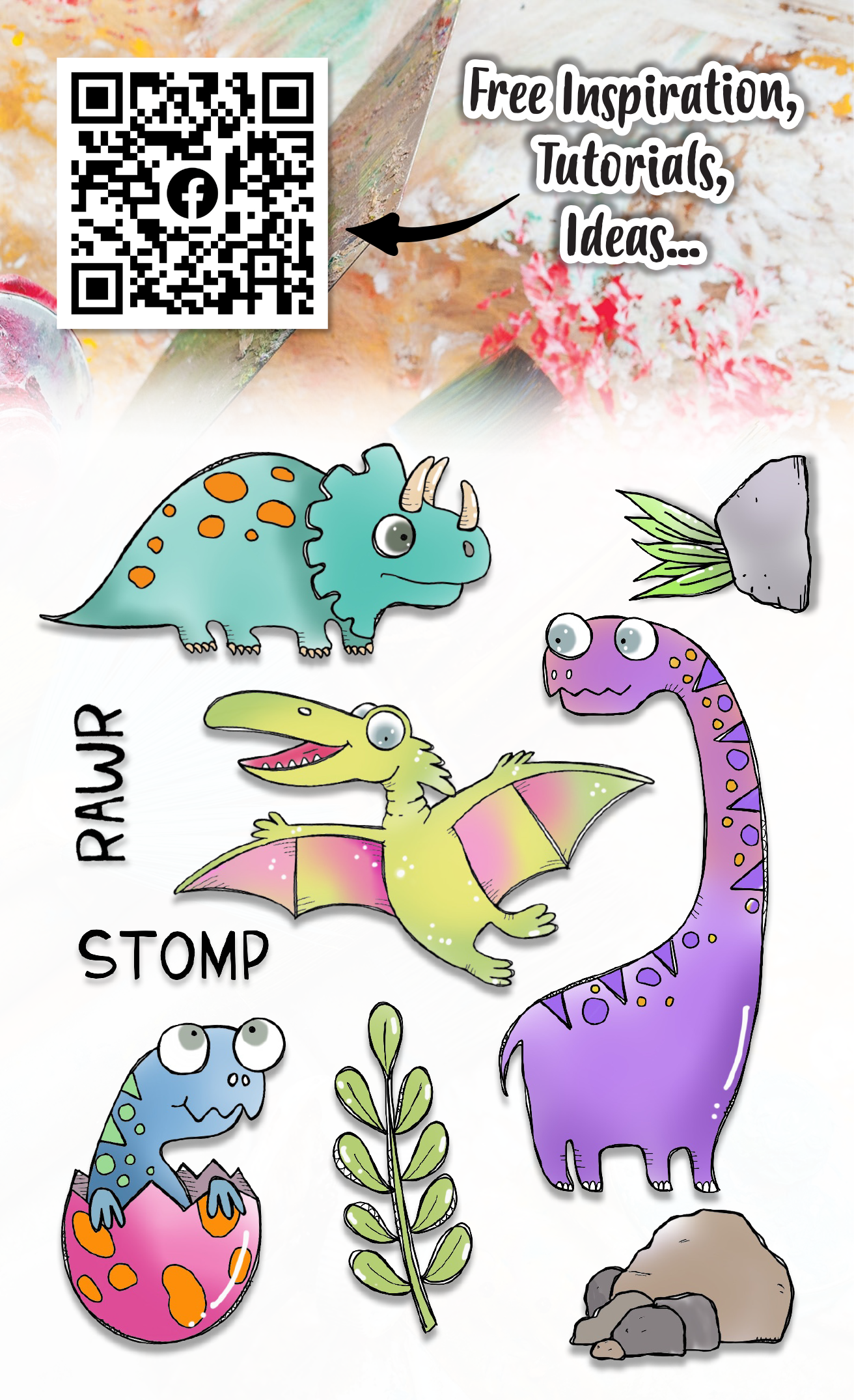 #522 - A6 Clear Stamp Set - Dinos