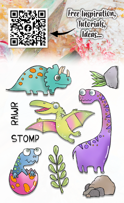 #522 - A6 Clear Stamp Set - Dinos