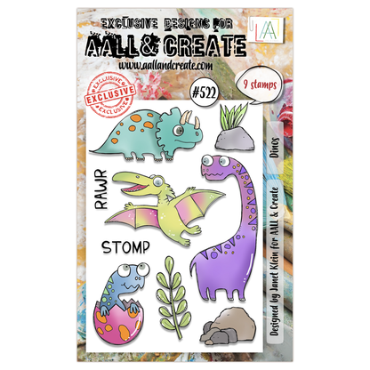 #522 - A6 Clear Stamp Set - Dinos
