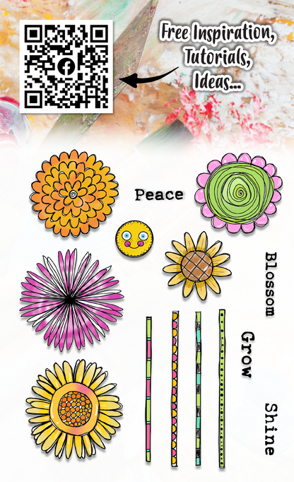 #523 - A6 Clear Stamp Set - Flower Pops