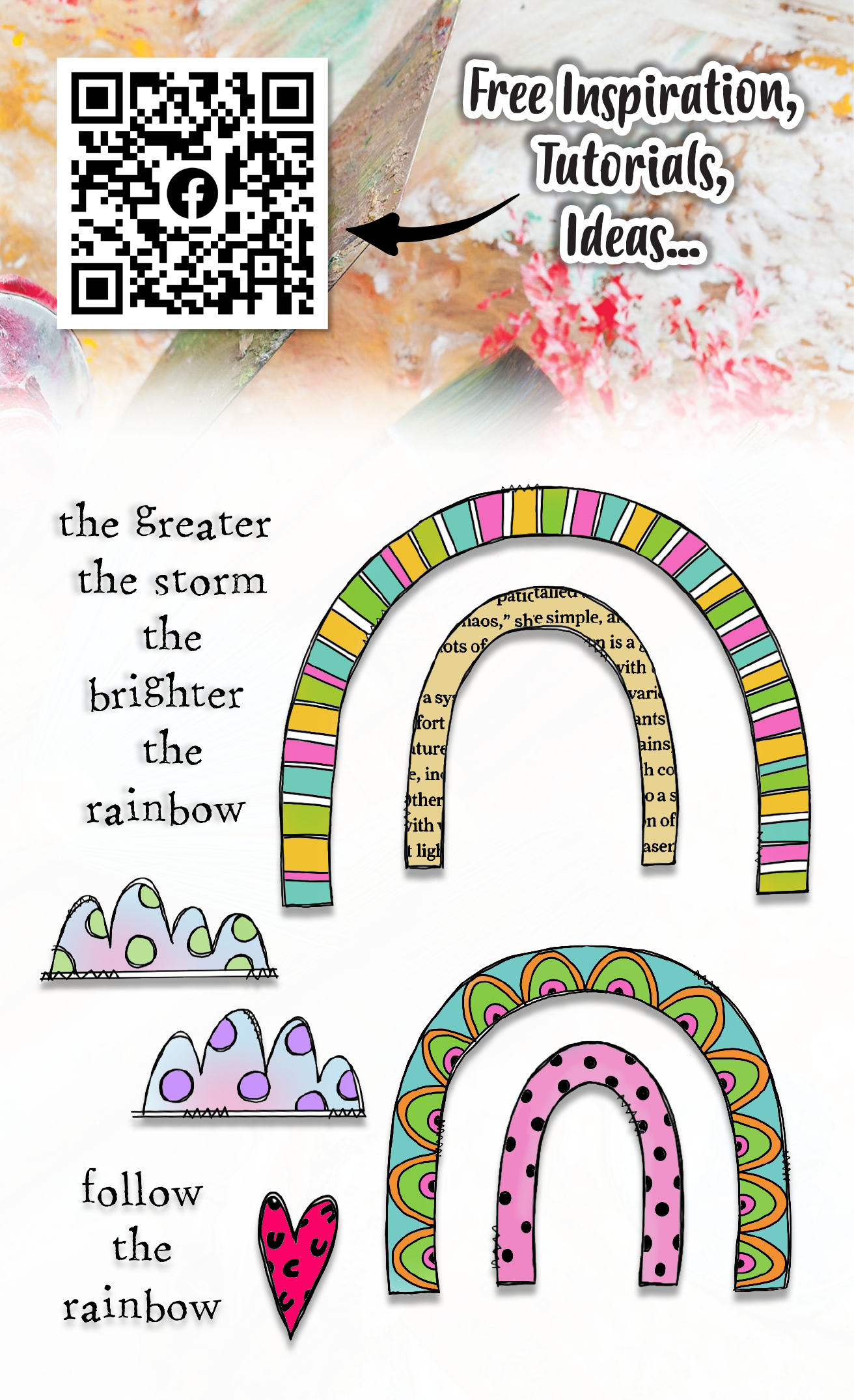 #524 - A6 Clear Stamp Set - Follow Rainbows