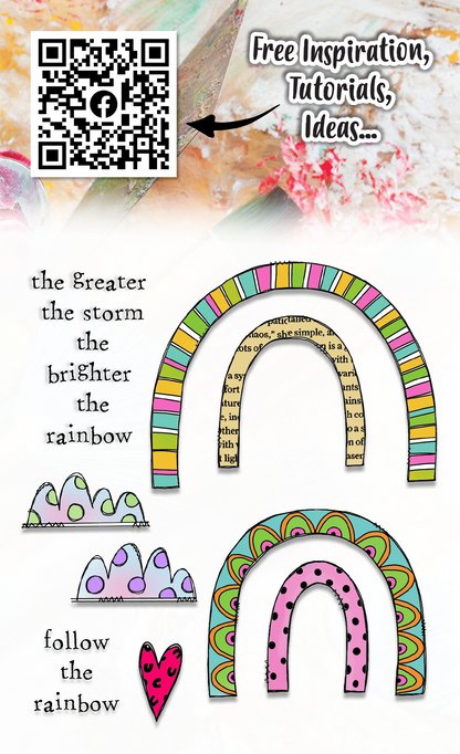 #524 - A6 Clear Stamp Set - Follow Rainbows