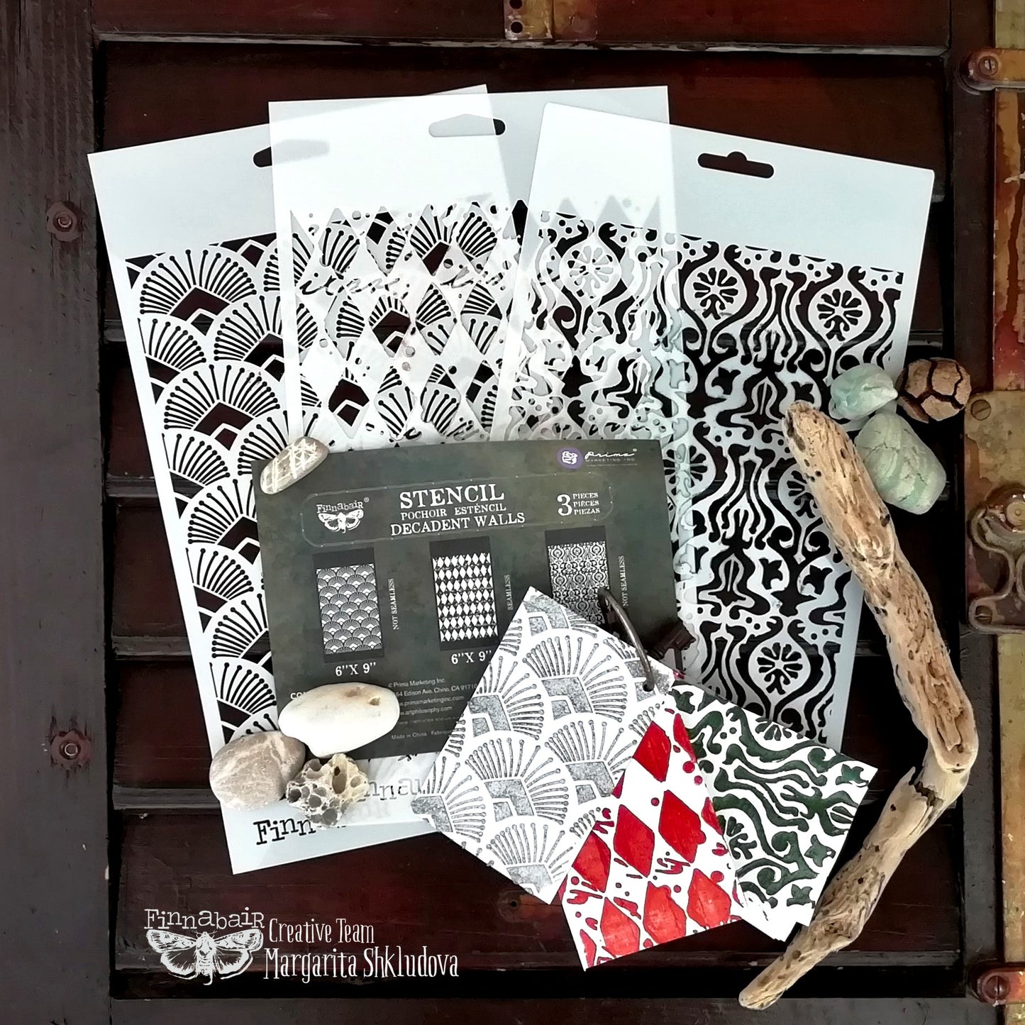 Prima Marketing Finnabair Limited Edition Stencil Set Decadent Walls (3pcs)