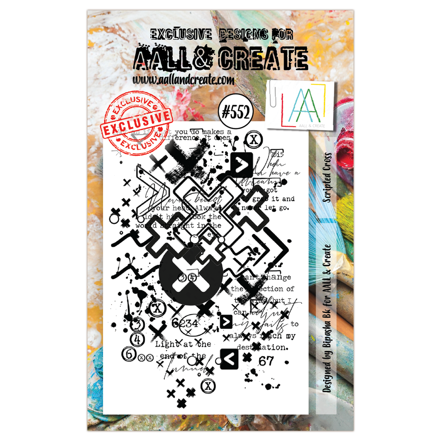 #552 - A7 Clear Stamp Set - Scripted Cross