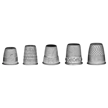 Idea-ology Tim Holtz Metal Thimbles 5 Pcs - Mixed Sizes