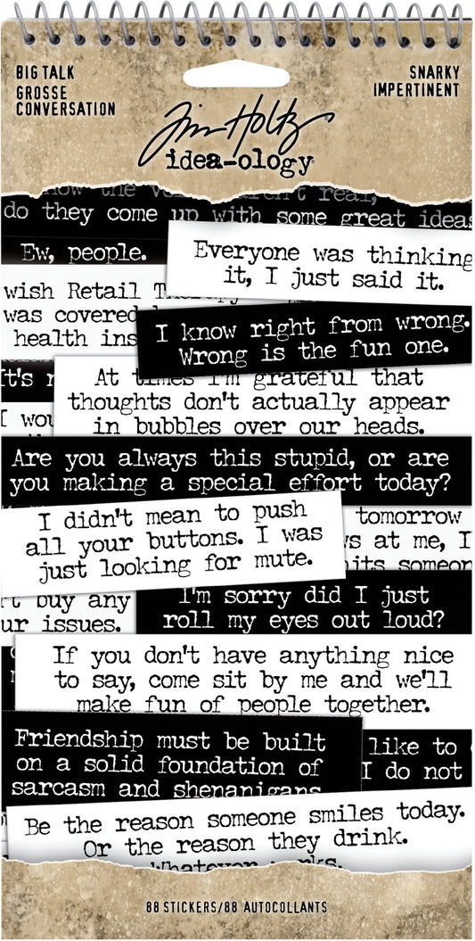 Idea-ology Tim Holtz Big Talk Stickers Tablet - Snarky
