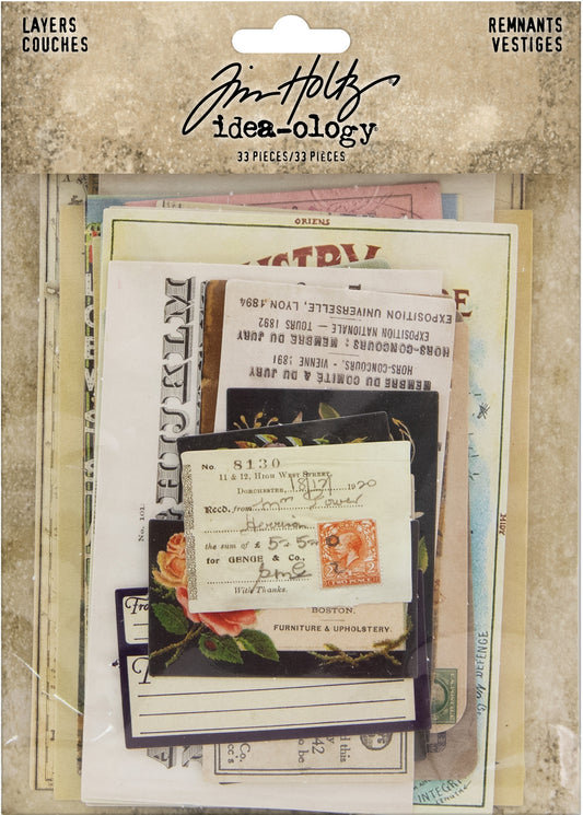 Idea-ology Tim Holtz Layers Remnants 33 Pcs - Paper