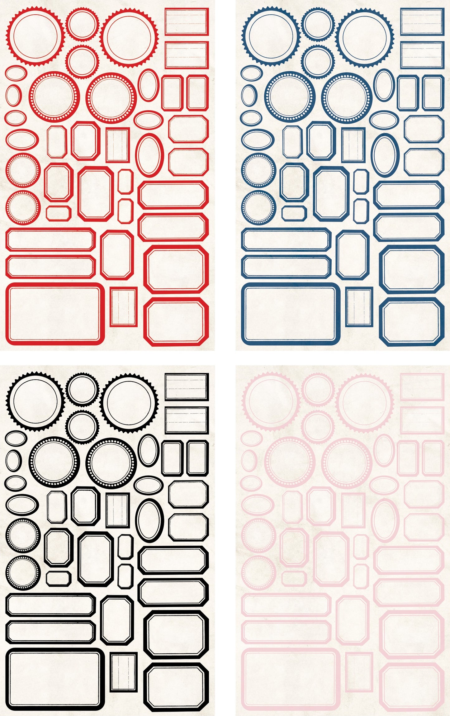 Idea-ology Tim Holtz Classic Label Stickers 152 Pcs - Red/White