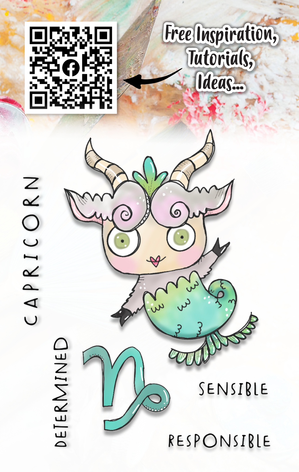 #586 - A7 Clear Stamp Set - Capricorn