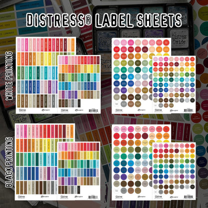 Ranger Tim Holtz Distress® Label Sheets Assorted Bundle - White & Black Printing