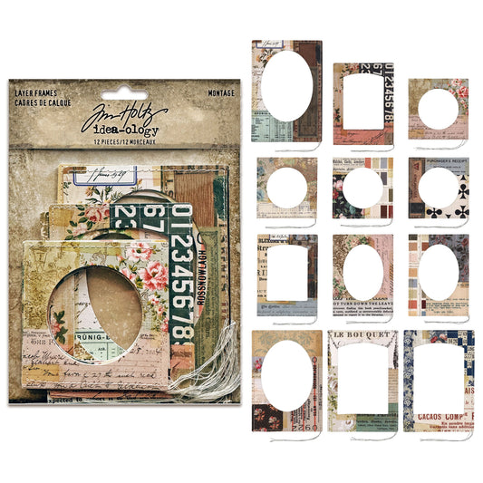 Idea-ology Tim Holtz Layer Frames Montage - 12 Pcs