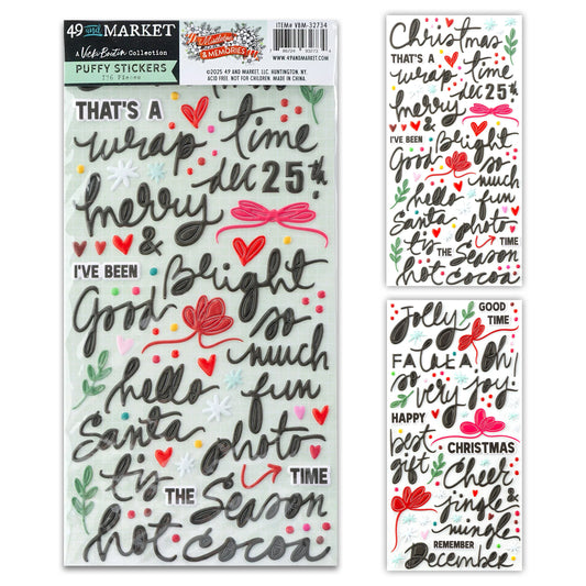 49 And Market Mistletoe And Memories Puffy Stickers