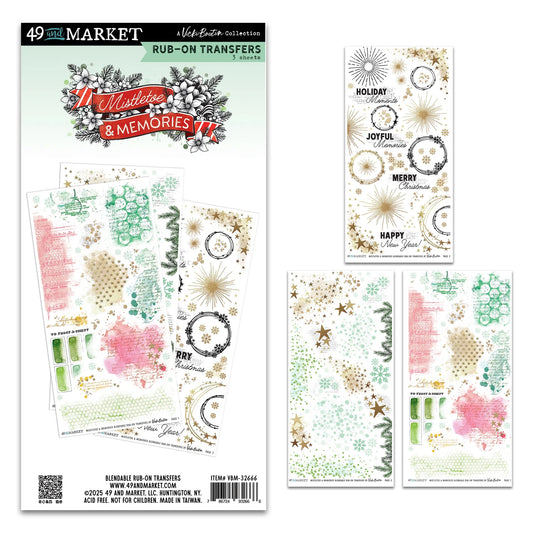 49 And Market Mistletoe And Memories Rub-On Transfer Set - Blendable