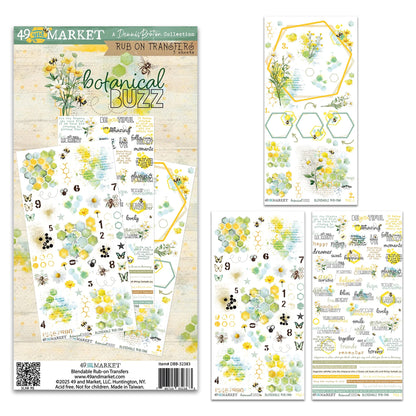 49 And Market Botanical Buzz Rub - On Transfer Set 6"X12"