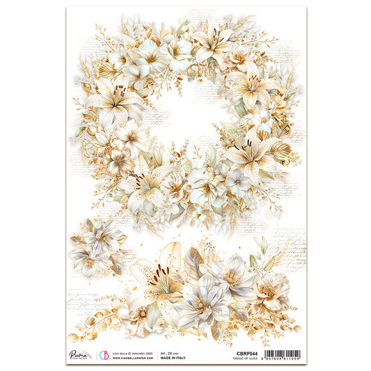 Ciao Bella Blessing Day A4 Rice Paper Tangle of Lilies (1pc)