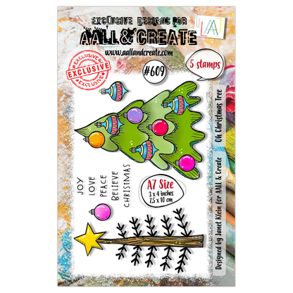 #609 - A7 Clear Stamp Set - Oh Christmas Tree